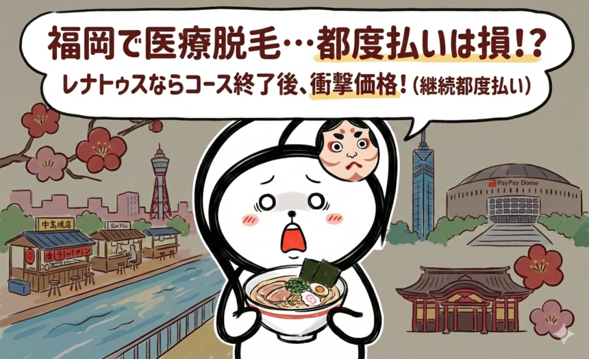 【福岡】医療脱毛は都度払いが損？「コース＋都度払い」が最強な理由｜レナトゥスの継続割が安すぎる件