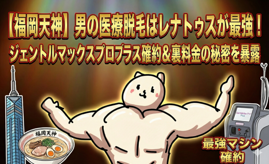 【福岡天神】男の医療脱毛は「機械」と「裏料金」で選べ。レナトゥスクリニックが某大手より推せる理由を完全解説