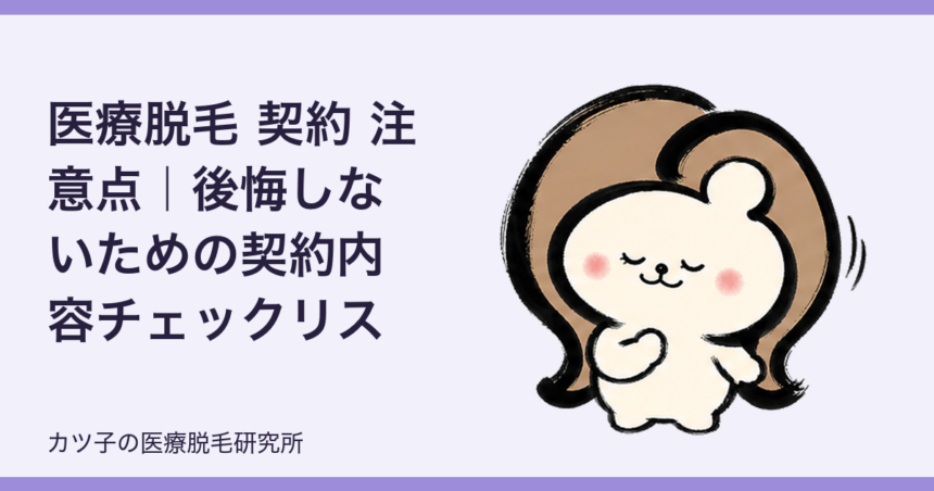 医療脱毛 契約 注意点｜後悔しないための契約内容チェックリストを脱毛オタクが解説