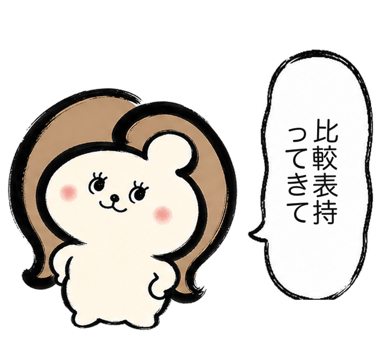 「比較表持ってきて」とせがむカツ子｜医療脱毛の比較表